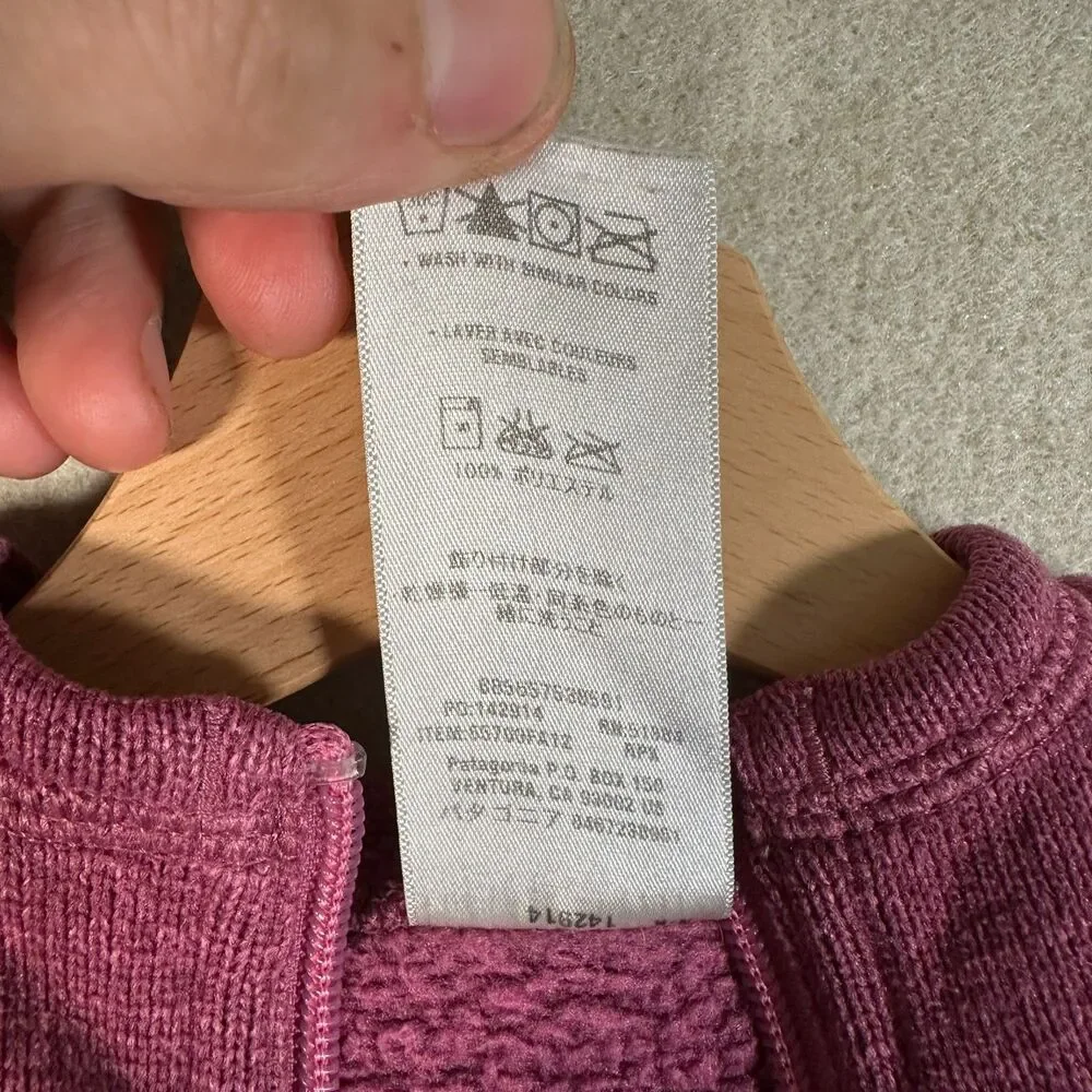 Patagonia Better Sweater Jacket Girls 12 Large Full Zip Mock Neck Pink Cozycore